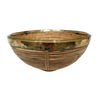 #6 Vintage Italian Rattan Basket Bowl with Brass Trim in the Style of Gabriella Crespi