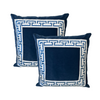 Schumacher Velvet Pillows with Margo Fret Trim, Pair