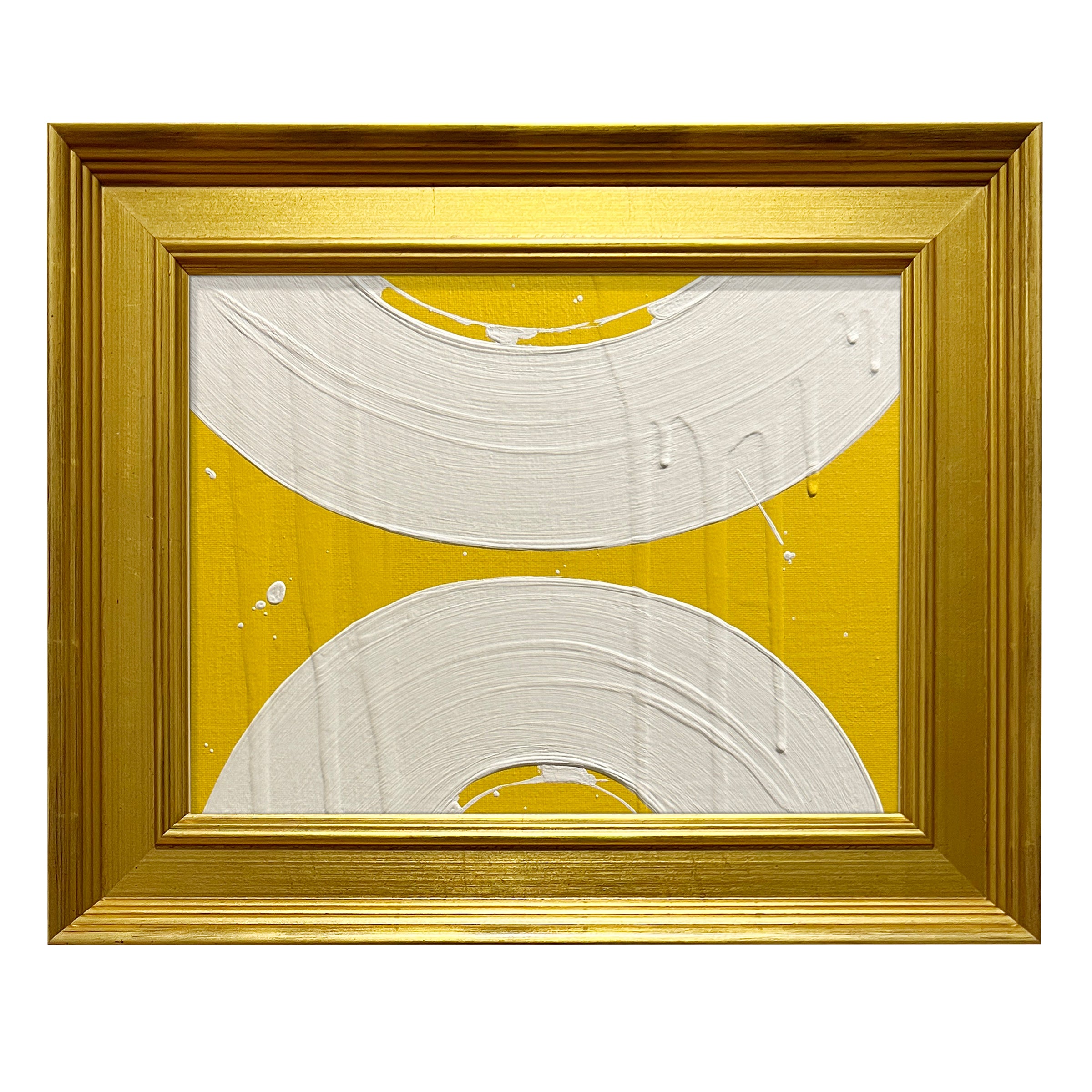 Mini Wagasa Yellow/Cream Acrylic Painting by Ron Giusti