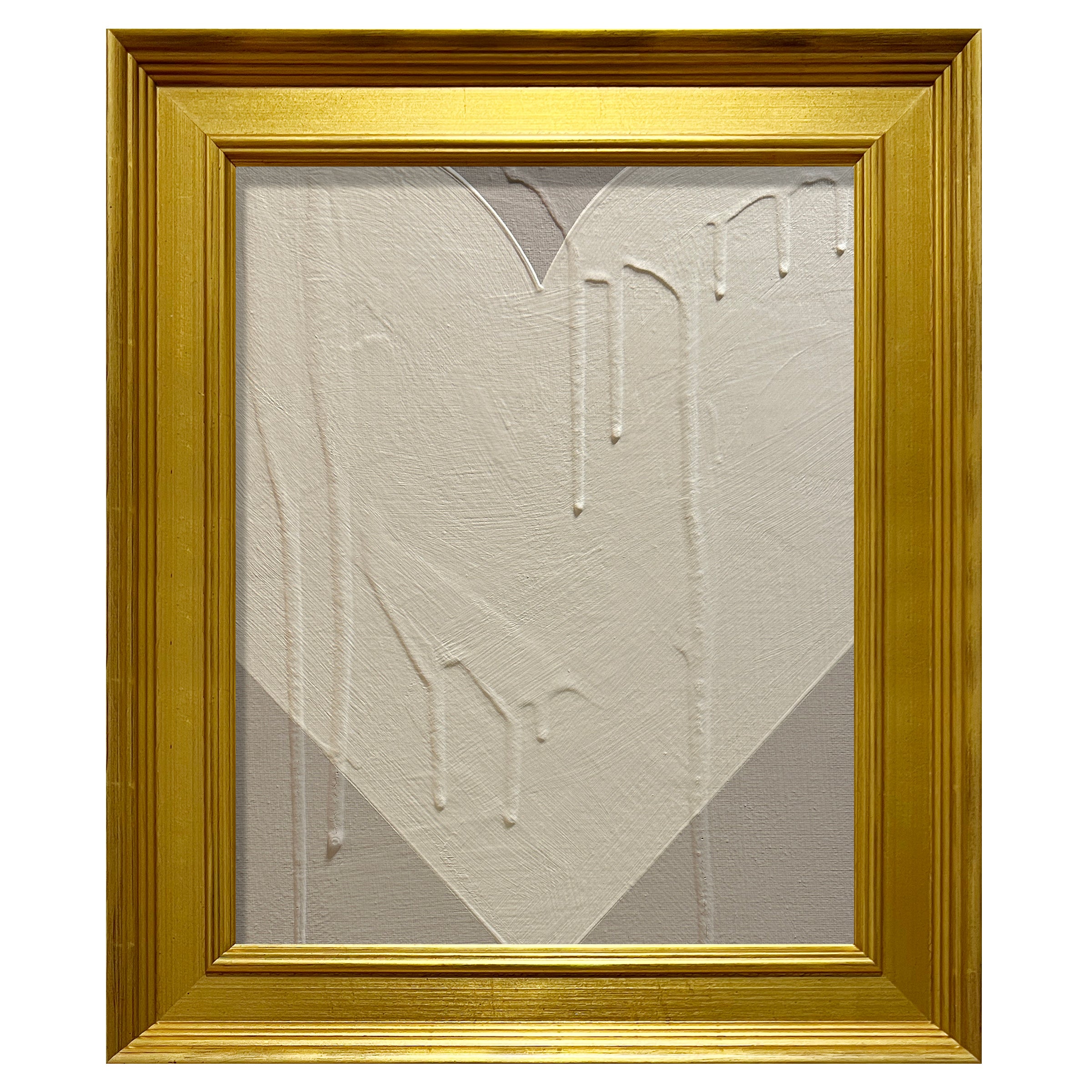 Mini Heart Taupe/Cream Acrylic Painting by Ron Giusti