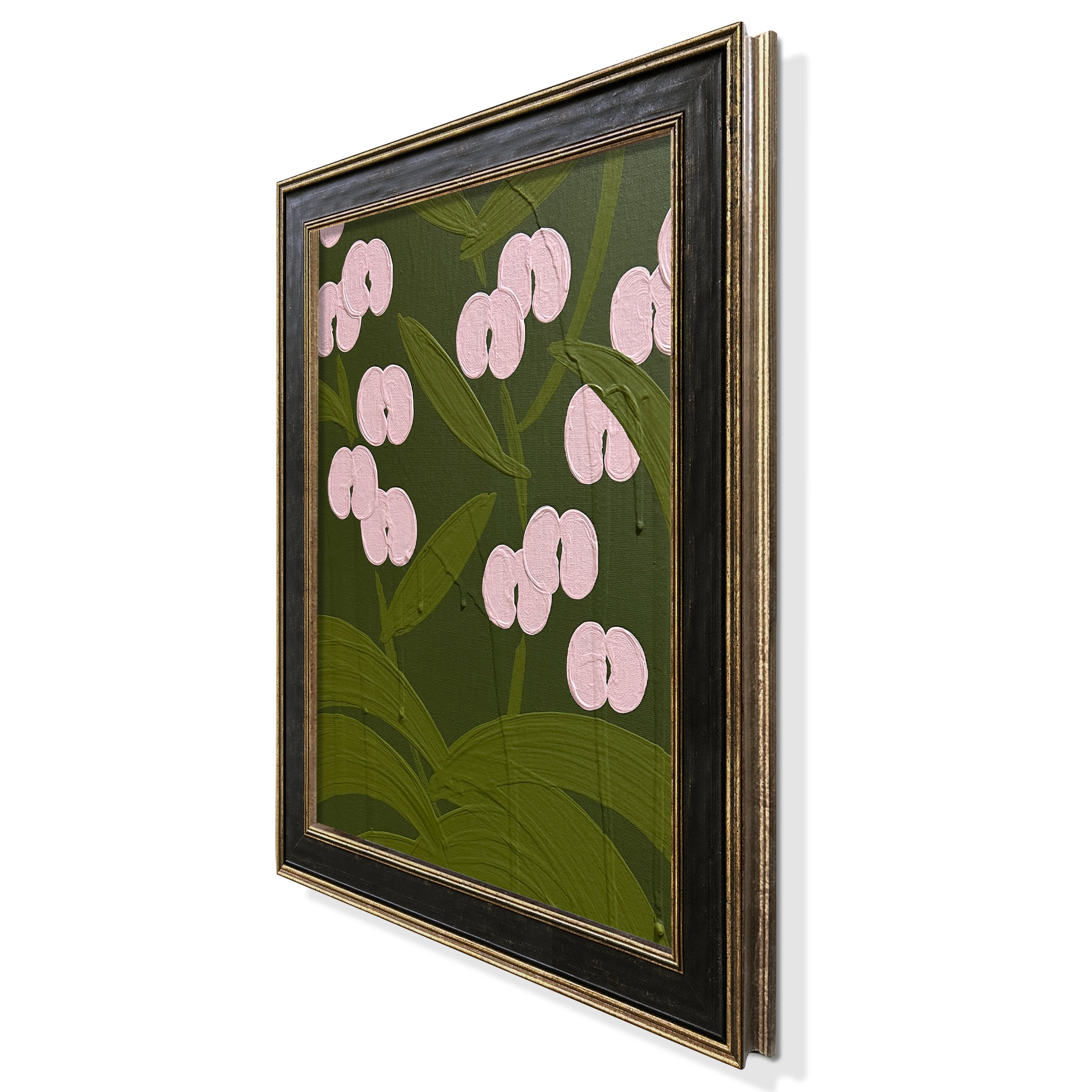 Mini Haichi Orchid Forest/Avocado/Light Pink Acrylic Painting by Ron Giusti
