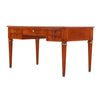 Mahogany Louis XVI Style Writing Desk with Glass Top and Bronze Details