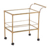 Vintage Brass and Glass Faux Bamboo Bar Cart