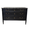 Ebonized Mahogany Louis XVI Style Marble Top Commode
