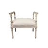 Louis XVI style Bench with Carved Details and Upholstered Seat