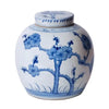 Blue and White Porcelain Cherry Blossom Round Storage Jar