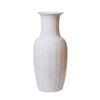 Rustic White Ribbed Tall Vase