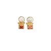 Jan Mclaughlin Earrings - Baroque Pearl + Coral CZ