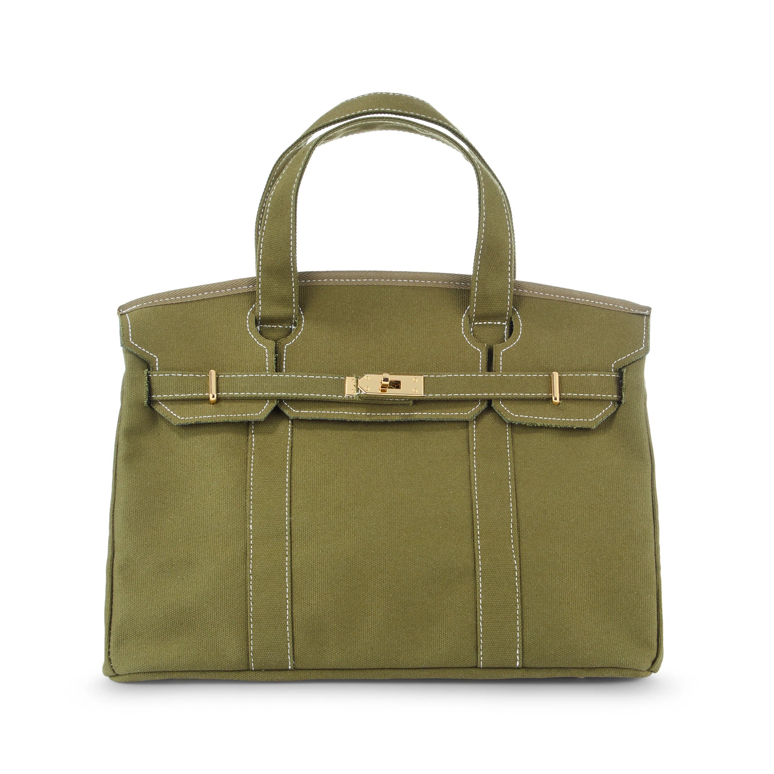 Handmade Premium Cotton Canvas Boatkin Boat Bag - Olive Green