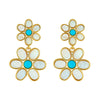 ASHA Double Daisy Turquoise Earrings