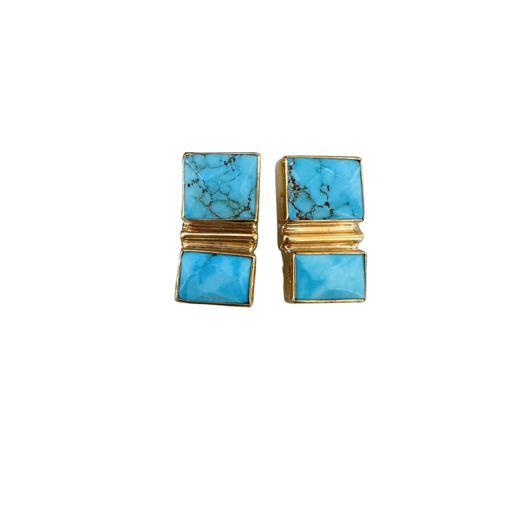 Jan Mclaughlin Earrings - Double Turquoise