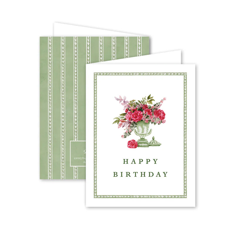 Happy Birthday Porcelain Verte Floral