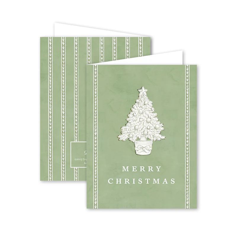 Porcelaine Verte Green Tree Christmas Card