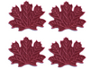 Burgundy Leaf Cocktail Napkins, Set of 4