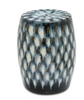 Pheasant Feather Blue Garden Stool by Bunny Williams