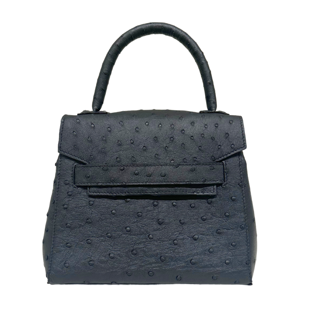 Ostrich Mini Handbag by Scotstyle, Slate