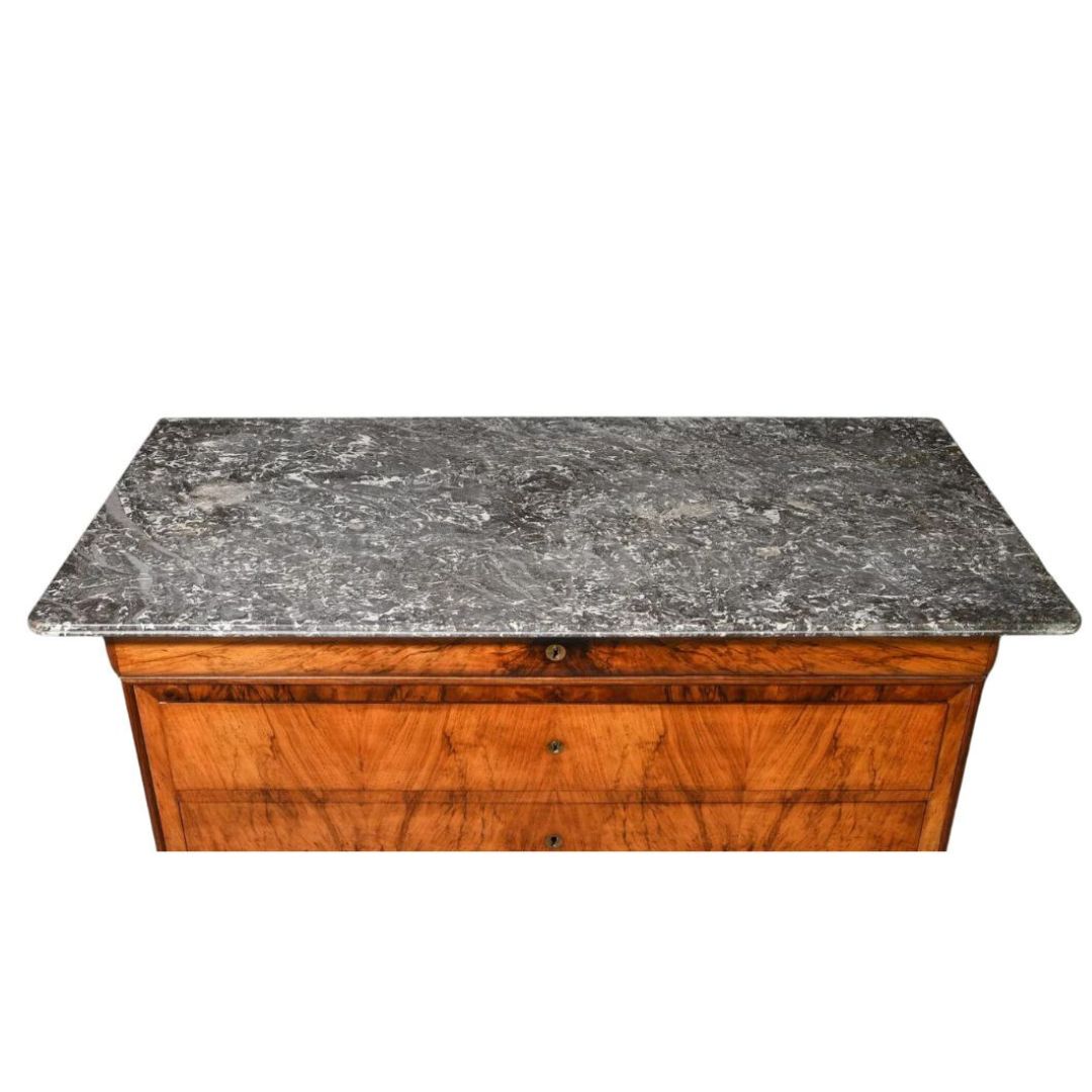Louis Philippe Style Walnut Marble Top Chest