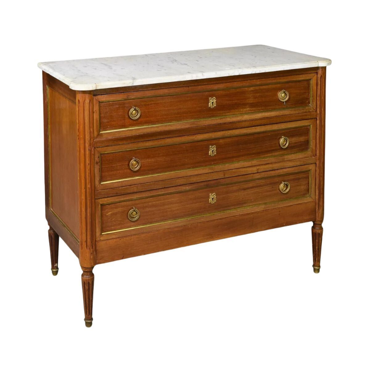 Louis XVI Style Commode with White Marble Top