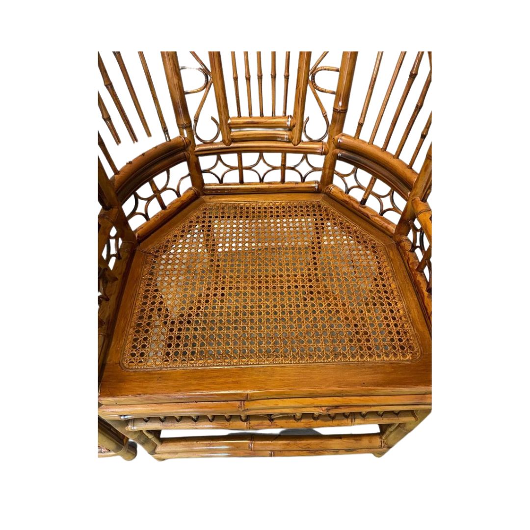 Vintage Bamboo Brighton Pavilion Chairs, Pair