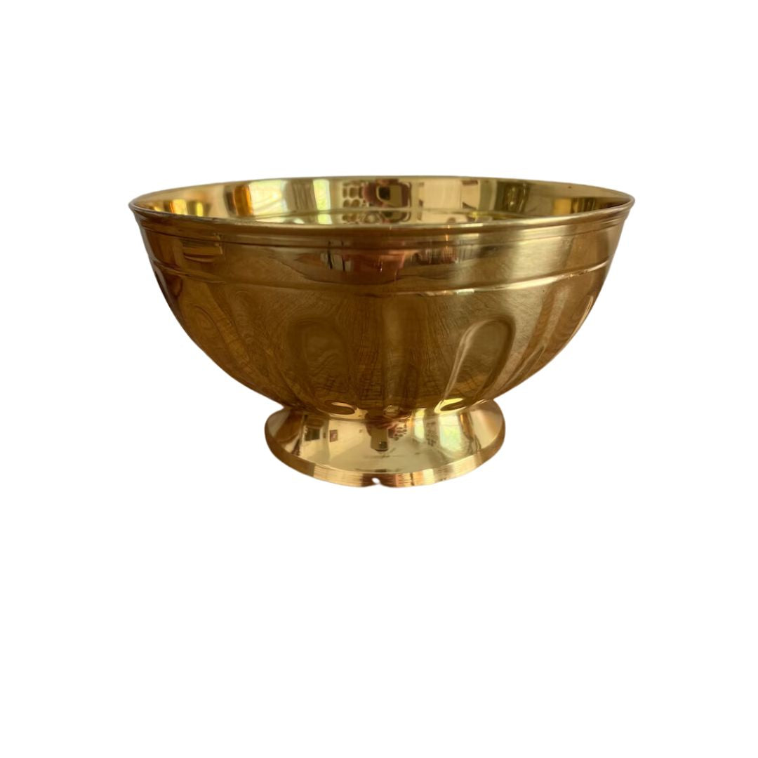 Vintage Brass Ribbed Bowl