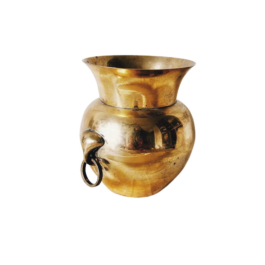 Vintage Brass Vase with Handles