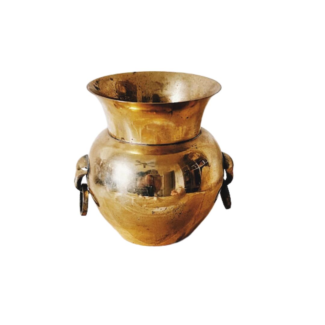 Vintage Brass Vase with Handles
