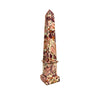 Bespoke Hand-Marbled Paper Obelisk with Plinth, Raspberry