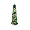 Bespoke Hand-Marbled Paper Obelisk with Plinth, Green