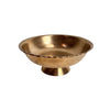 Vintage Solid Brass Pedestal Bowl with Scalloped Trim