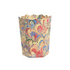 Scallop Waste Bin Hand-Marbled in Multicolor