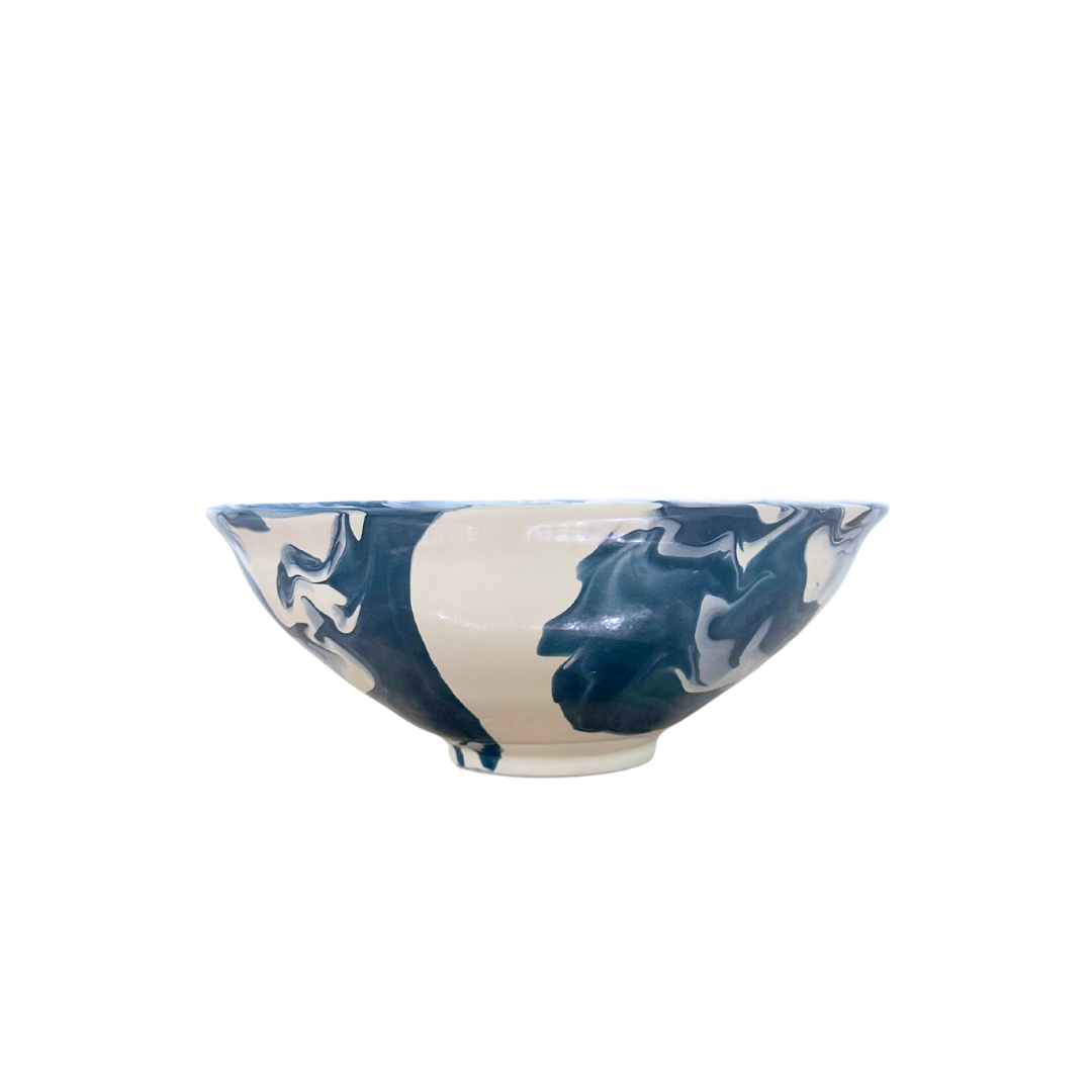 Paul Schneider Bowl, Blue and Cream Geode