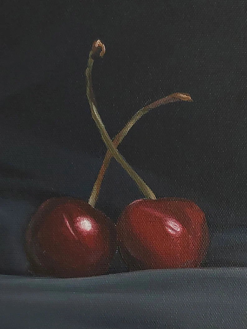 Original Framed Cherry Still Life Painting