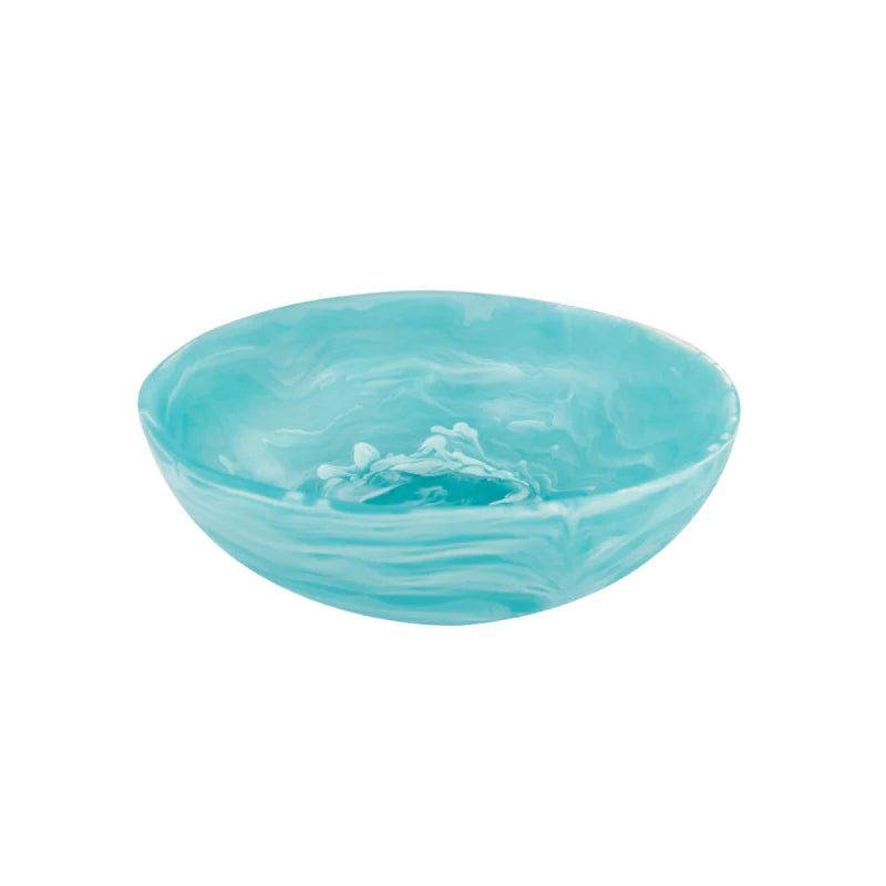Resin Wave Bowl, Small, Aqua Swirl