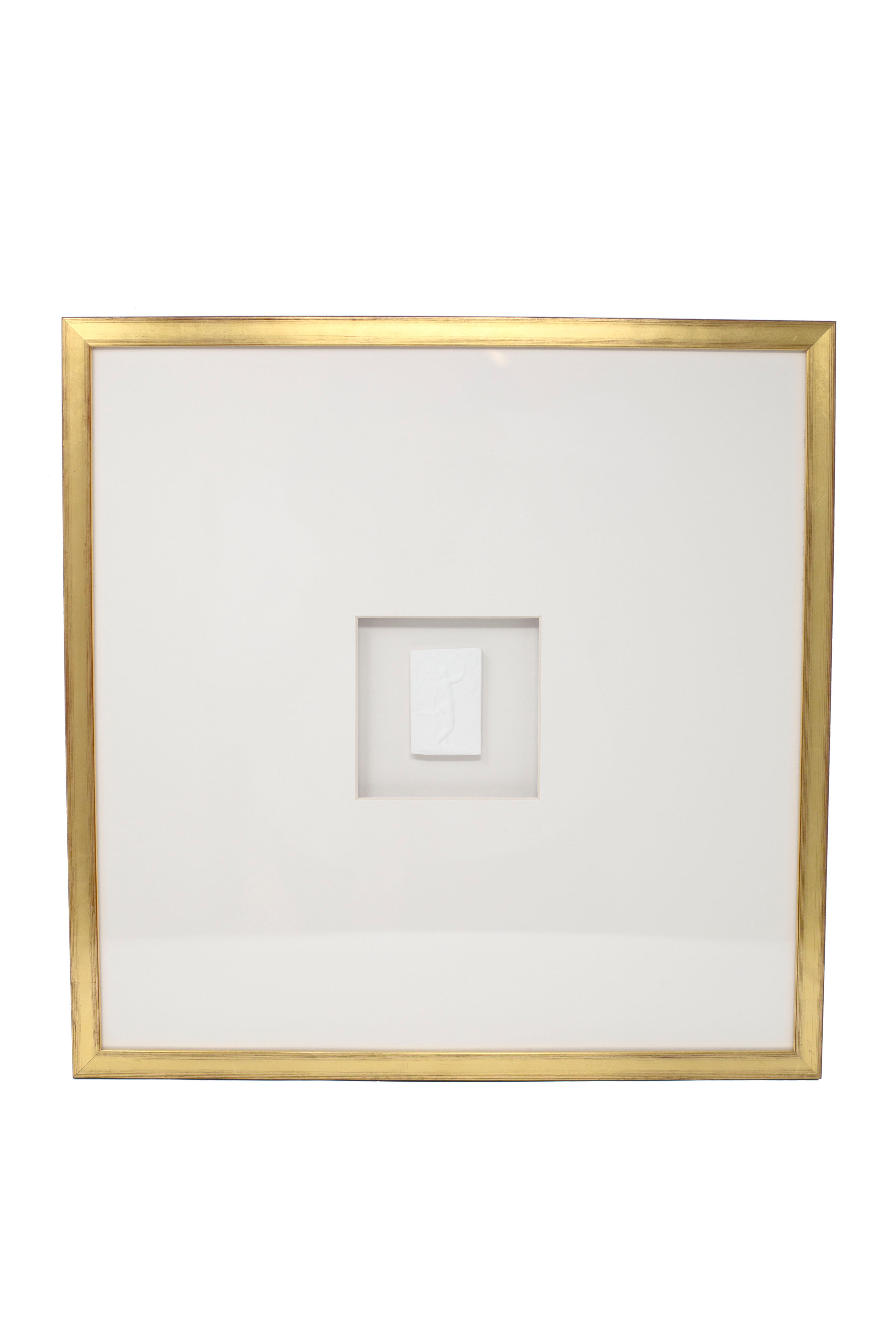 Single White Intaglio with Gold frame 