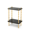 Small Freddie Side Table by The Lacquer Company, Black with Brass Base