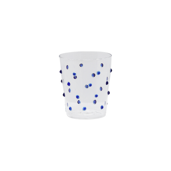 Italian Handblown Glass with blue dots 