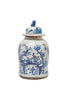 Blue and white vintage temple jar 