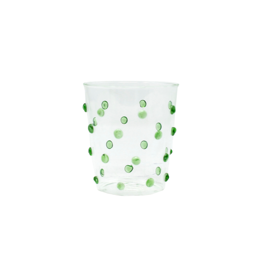 Green White Dotted Cocktail Glass 