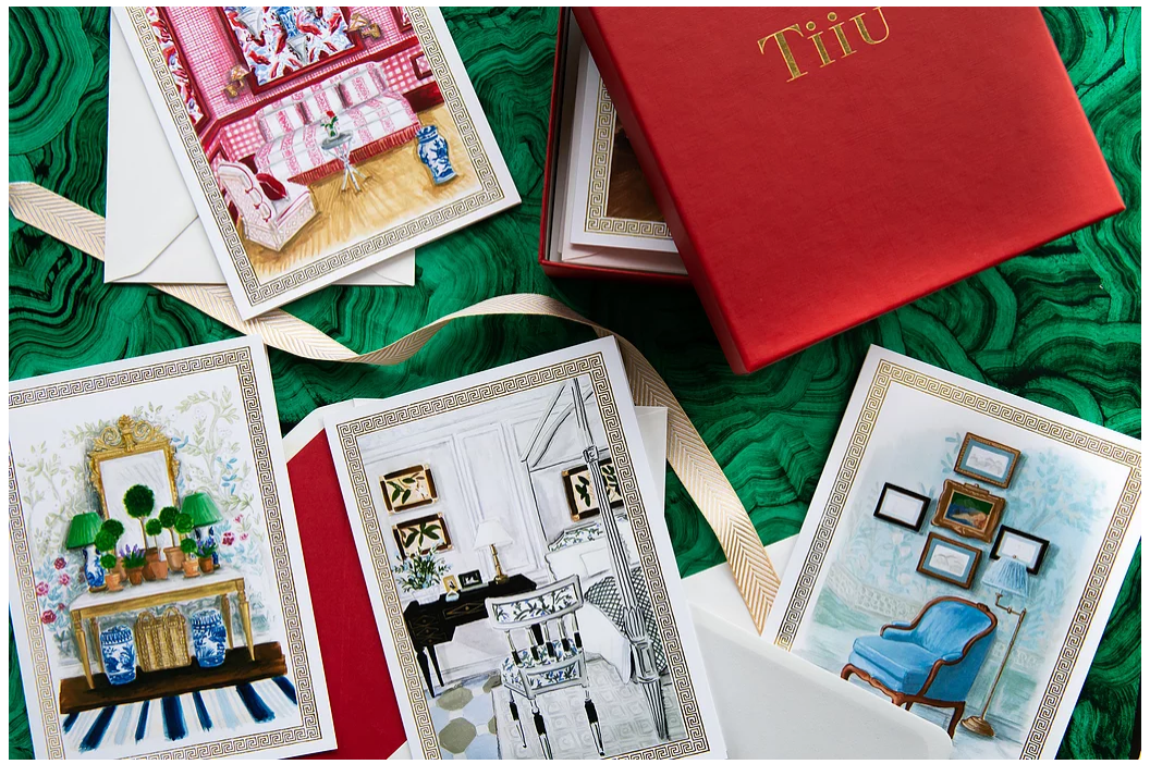 Colored Interiors Illustrated Greeting Cards