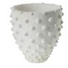 White Textured Terracotta Vase, Medium