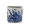 Blue and White Orchid Pot Bird Floral Motif