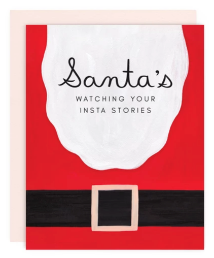 Santa's Watching Single Card