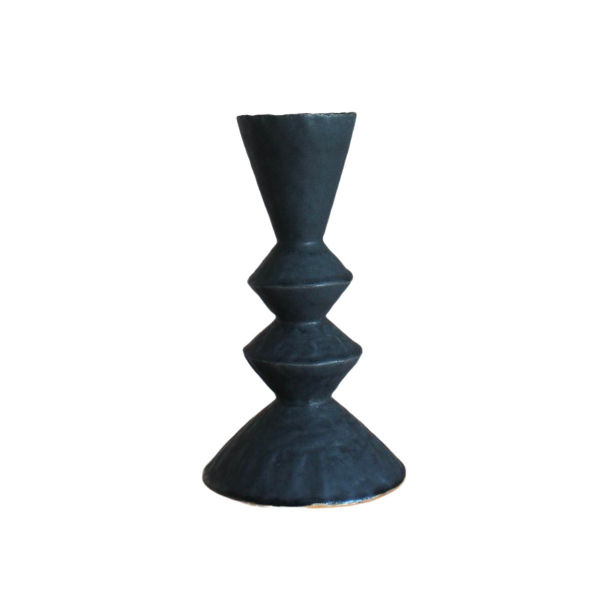 Coal Black Zig Zag Vase by Giselle Hicks