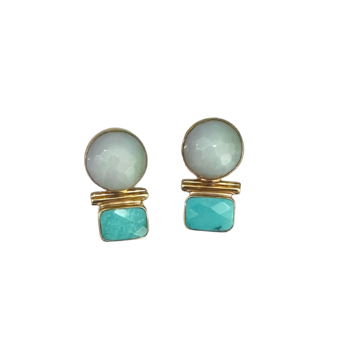 Jan Mclaughlin Earrings - Turquoise and Amazonite