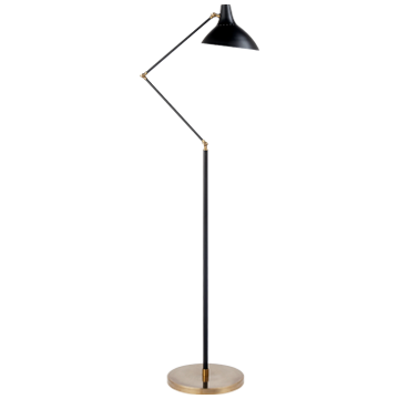 Contrast Black and Brass Finish Floor Lamp 