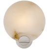 Round Alabaster Shade in a polished Nickel Sconce 