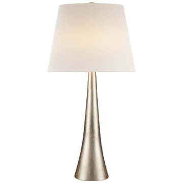 Thick Neck Burnished Silver Leaf Table Lamp 