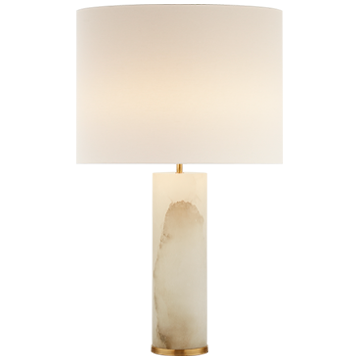 Tall Slim Alabaster Base Table Lamp 