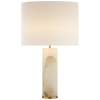 Tall Slim Alabaster Base Table Lamp 