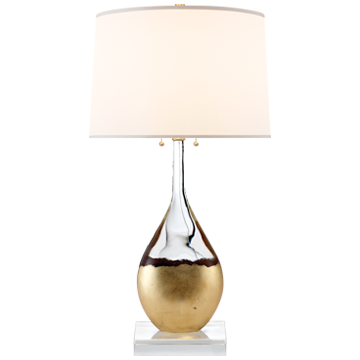 Gold Hourglass Shape Base Table Lamp 